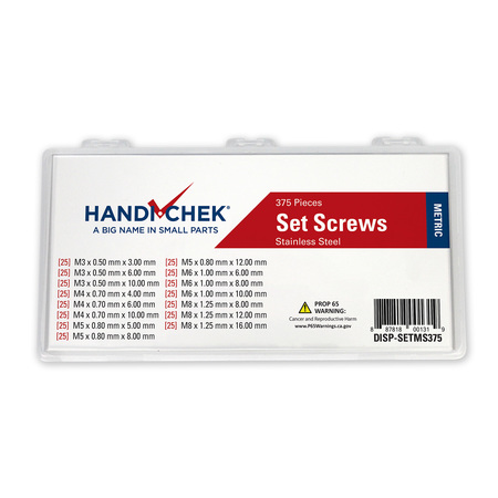 Handi-Chek Metric Set Screw SS Assort 375pc DISP-SETMS375